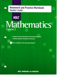 holt mathematics course 3 homework and practice workbook answers