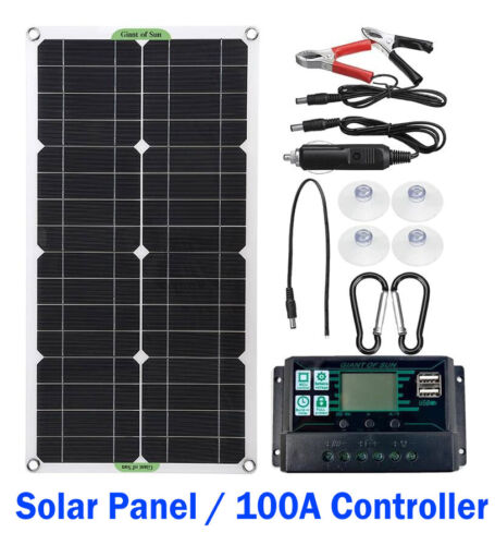 250W Solar Panel 12//5V  Mono-crystalline Kit Boat Off Grid 60A//100A Controller