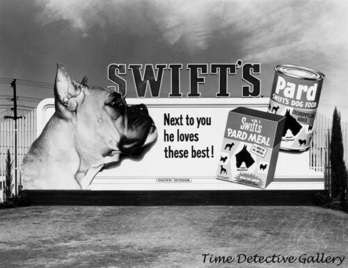 Swift/'s Dog Food Billboard Vintage Photo Print 1950s