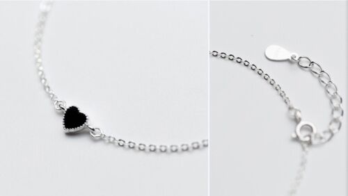 Details about   Fashion Women 925 Sterling Silver Heart Love Silver Chain Hand Bracelet 6-7" 