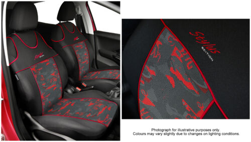 2 X CAR SEAT COVERS fit Renault Clio pair for front seats  VEST SHAPE red