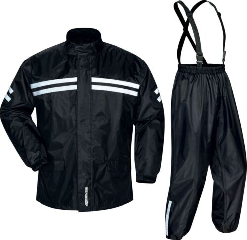Tourmaster Shield Two-Piece Waterproof Motorcycle Riding Rain Suit Black XL