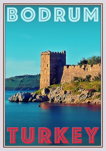 Art Deco Travel Posters Lovely Vintage Retro Holiday Tourism Bodrum Turkey