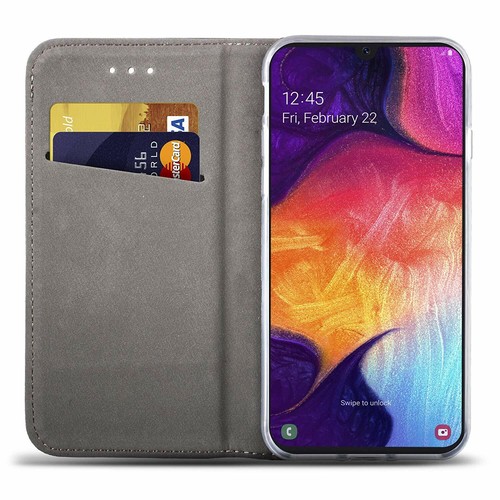 FUNDA PARA SAMSUNG GALAXY A50 GUARDAR TARJETAS BILLETERO CARCASA DORADA ORO TAPA