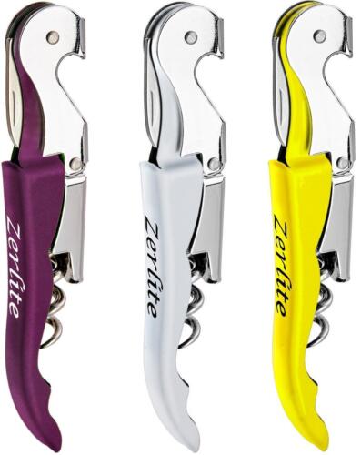 Set Of 3 Corkscrew Zerlite Double Hinged Waiters Corkscrew With Foil Cutter