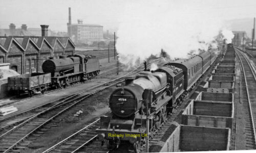 Leeds Railway Photo Manchester stopping train passing Mirfield Locomot c1950