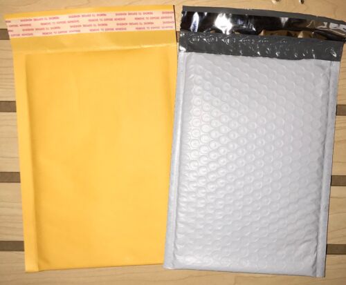 Choose Quantity 1-2000 of Kraft or Tuff Bubble Mailers All Sizes #0 #2 #000 6x10