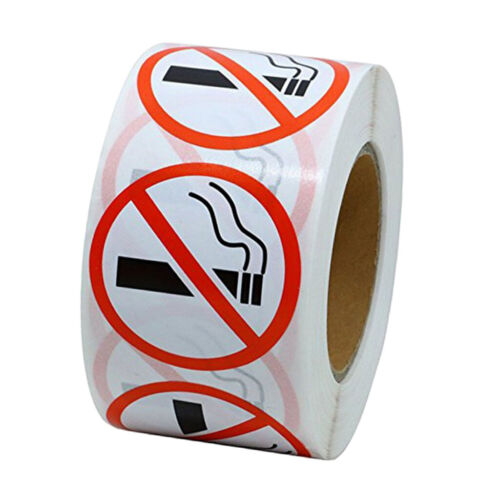 Rauchverbot Aufkleber Klebeetiketten 1 Rolle Rauchen verboten Aufkleber 