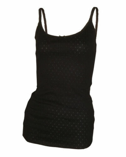 Ex M&S Women's Soft Thermal Cami Vest Top Black Marks & Spencer Camisole Strappy 