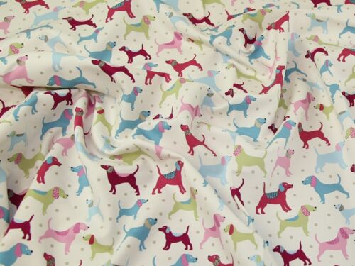 PH-FUR006-B-M Dogs Print Soft Cotton Canvas Dress Fabric