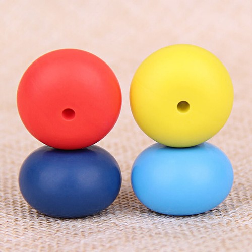 Safe Rondelle Silicone Teething Beads DIY Baby Chewable Bracelet Jewelry Making
