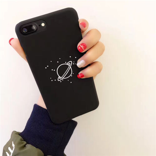 Black Hard PC Lovers Space Planet Phone Case Cover For iphone Xs Max 6s 7 8 Plus 