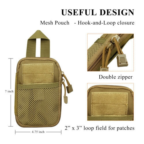 First Aid EDC Pouch Molle Tactical Medical Pocket Organizer Bag EMT W//Belt Loop