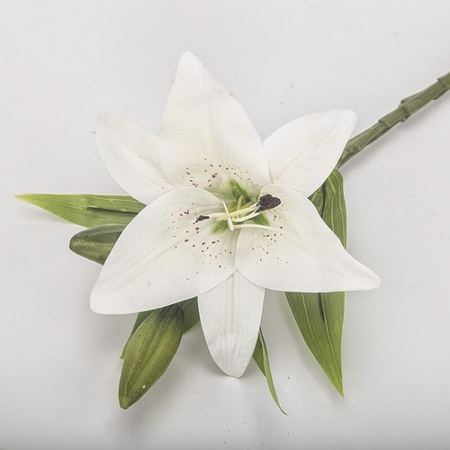 3 Heads Artificial Silk Lilies Fake Flowers Bridal Bouquet Wedding Home Decor