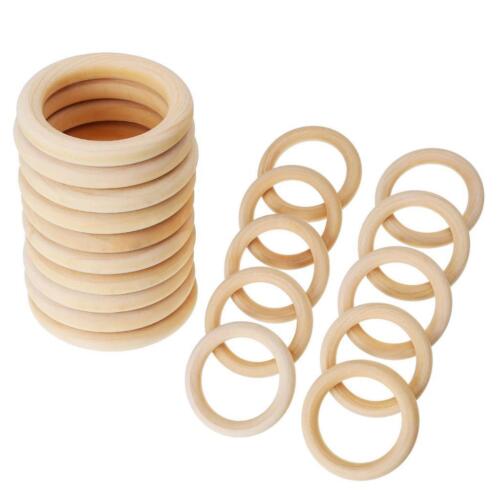 20pcs Unfinished Natural Wooden Teething Rings Curtain Craft 70mm 55mm 45mm