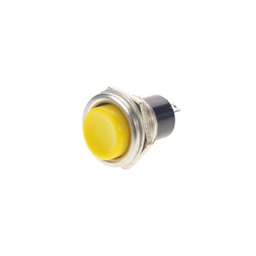3A 125VAC NC Momentary Push Button Switch OFF 5 Yellow Hole 16mm 2Pin SPST ON-