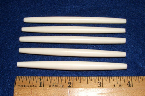Bone Hairpipe Beads 4/" White Pack of 4 Native American Jewelry or Crafts