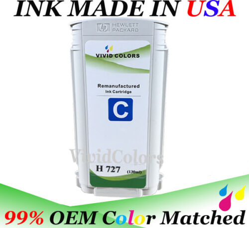 Remanufactured Cyan B3P19A HP 727 Ink Cartridge for T1530 Printer