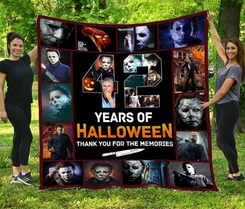 Fleece Blanket Made In Us Details about / 42 Years Of Halloween Quilt Blanket