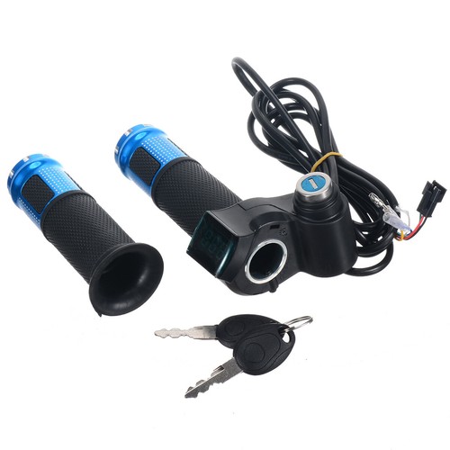 4//36//48//60V Electric Scooter E-Bike Throttle Grip Handlebar LED Digital Meter US