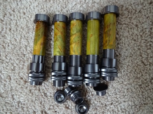 5 Rod Building Wrapping Colored Burl insert Gun Metal color fly reel seats