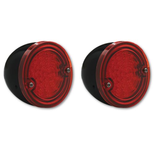 60-66 Chevy Stepside LED Tail Light Red Lens Black Assembly w// Brackets Flasher