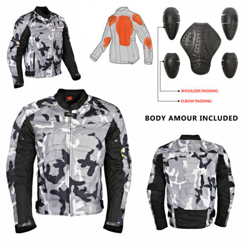 Men/'s Motorcycle Motorbike Jacket Waterproof Textile CE Armoured 4 Colours