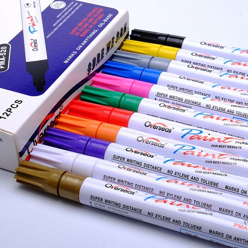 12 Colors Car Scratch Repair Remover Pen Universal Oil Paint Marker Pen Tyres