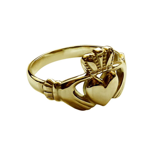 NEW 9ct Solid Yellow Gold Irish Claddagh Signet Rings Bespoke UK Hallmarked Ring 