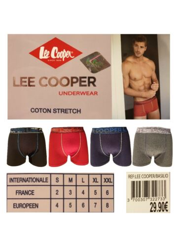 Lee Cooper 4 Boxer homme coton stretch multicolore 