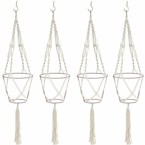 Indoor Macrame Plant Hanger Hanging Planter Basket Jute Rope Braided Craft