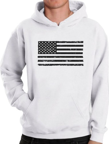 Black American Flag Vintage 4th of July Hoodie USA Flag