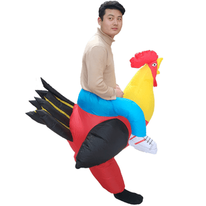 Adults Chicken Inflatable Rooster Costume Halloween Carnival Cosplay Party Dress