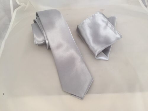 Sets Bow ties-Cravats-Cummerbunds Shiny Silver Grey Collection of Hankies-Ties 