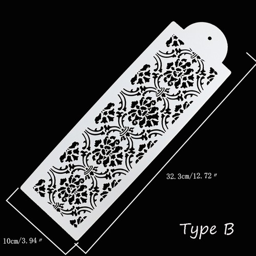 2X Cake Damask Lace Border Molud Sugarcraft Fondant Baking Mold Cupcake Stencil