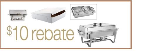 FedEx 4 PACK CATERING Classic CHAFER CHAFING Dish Sets 4 QT PARTY PACK w REBATE