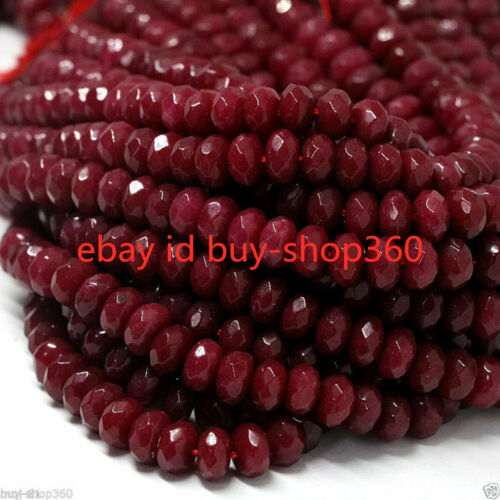 AAA Huge 6x10mm Natural Faceted Brazil Ruby Gemstone Rondelle Loose Beads 15/"