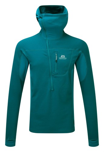 Mountain Equipment Men/'s Eclipse Hooded Zip Base Layer Legion Blue// Tasman