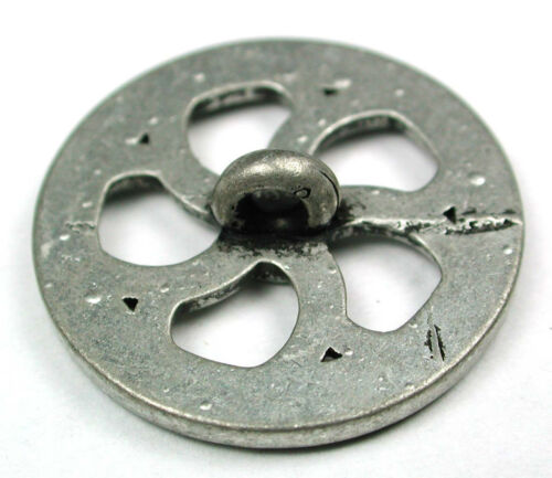 Steampunk Button Machine Mechanism Antique Silver Pierced Gear 