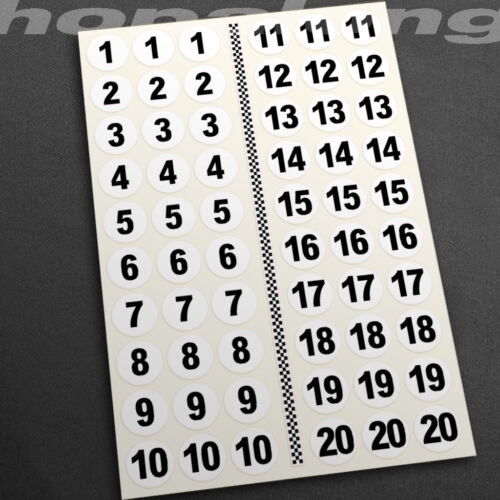 16mm Details about   Scalextric/Slot Car Vintage Style Race Number Sticker Decals 