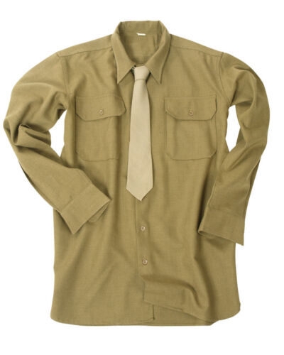 L WKII WW2 US Army Uniform M37 Feldhemd Senfbraun Mustard Shirt Fieldshirt Gr