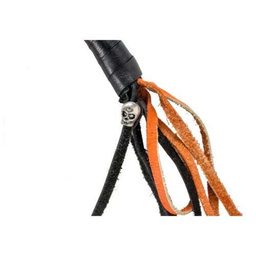 Get Back Whip 42 inch Biker Motorcycle Leather Whip 2" Diameter Stainless Steel 