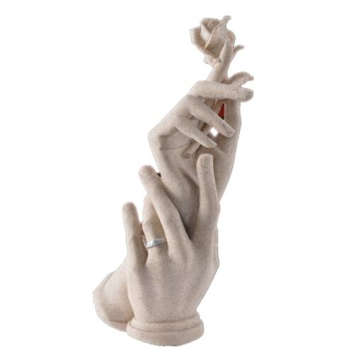 statuette statue art moderne  main dans la main en grès hauteur 31 cm
