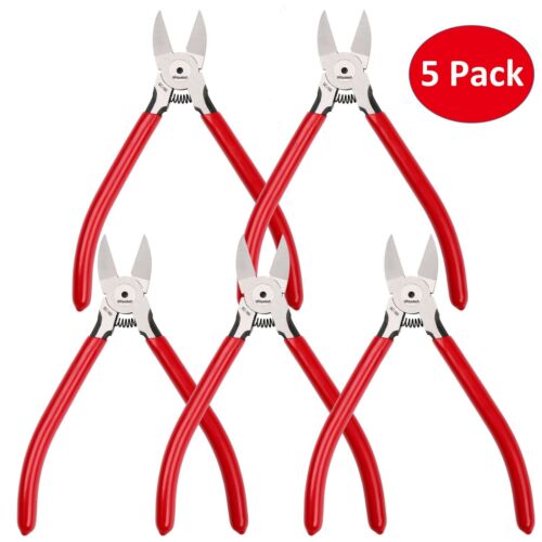 Precision Diagonal Cutting Pliers Side Cutter Nippers Wire Cutter Clippers 5Pack 