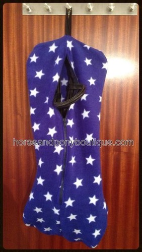 Royal Bleu//Rouge//Noir//Bleu marine étoiles blanches taille standard Selle Couverture et Bride Sac