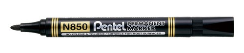 48x Pentel Black Permanent Marker Pen N850 Bullet Tip METAL GLASS WOOD