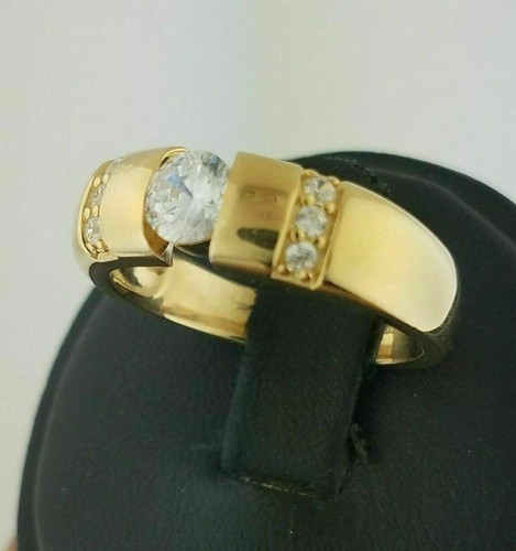1.30Ct 14k Yellow Gold Over Men/'s Round Diamond Engagement Wedding Ring Band