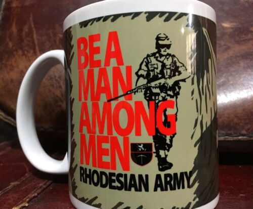 FAL Be A Man Among Men Coffee Mug Rhodesian Camo Rhodesia Selous Scout