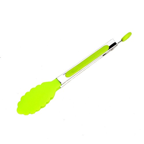 8/" Silicone Mini Tongs Kitchen Food Cooking Non Stick Camping BBQ Tool Simple