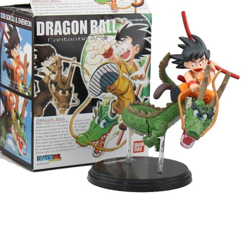 Dragon Ball Z Super Saiyan Goku with Shenron Riding PVC Action Figure Toy 14CmA5